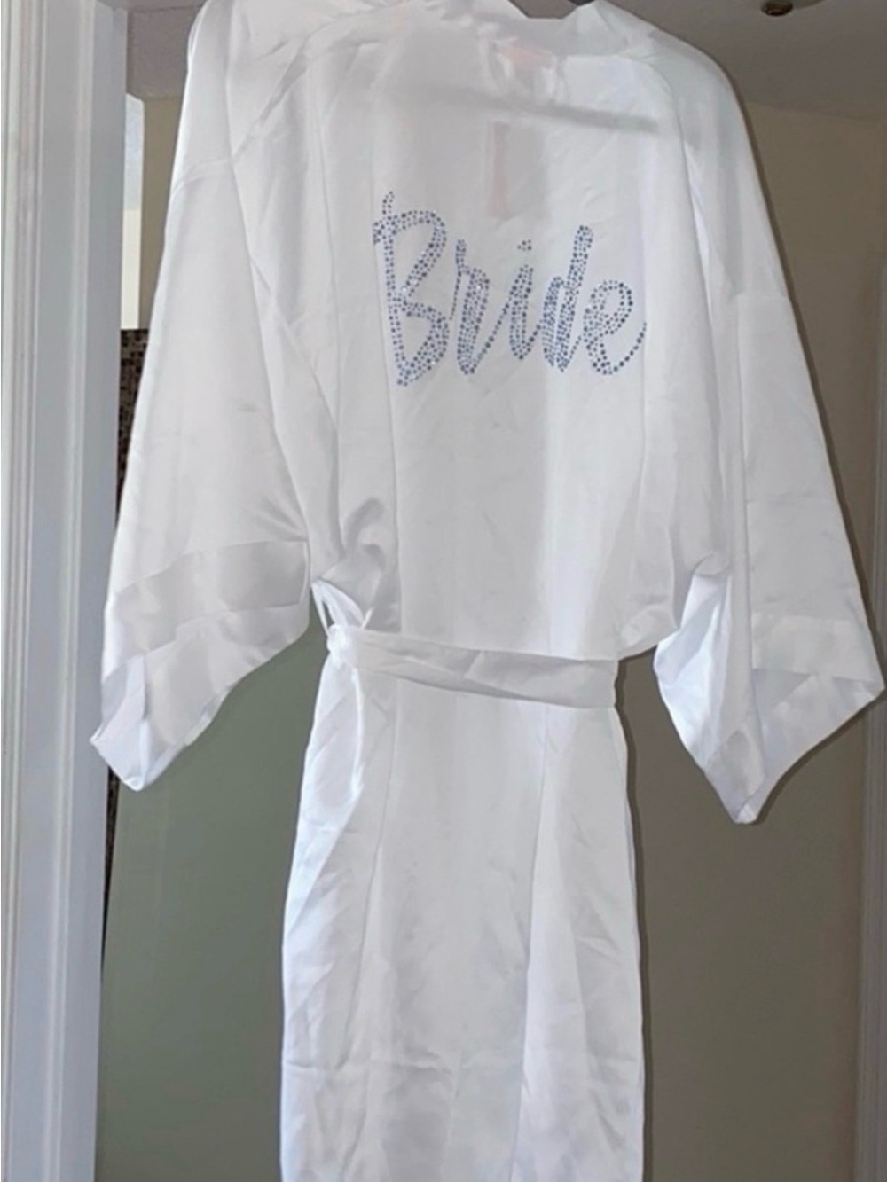 Victoria's Secret White Satin Robe with Pink Tag